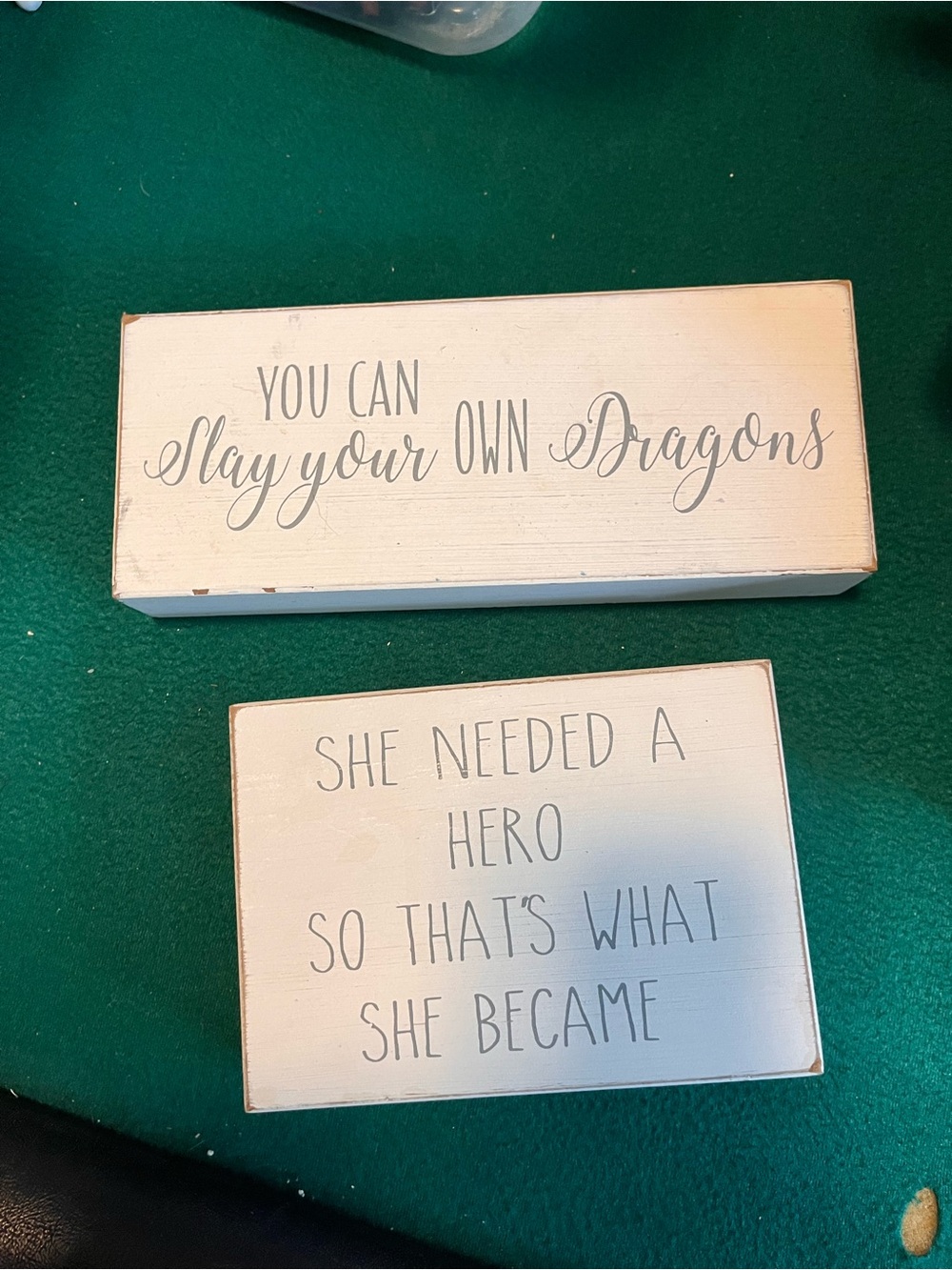 Inspirational White Wooden Wall Signs Set - Motivational Quotes